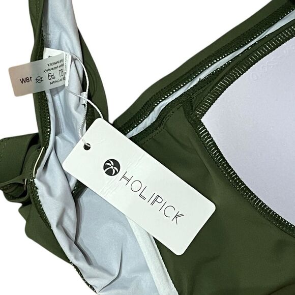 Holipick Women’s Olive Green Swim Bikini Top, Size 18W, NWT - Picture 4 of 6